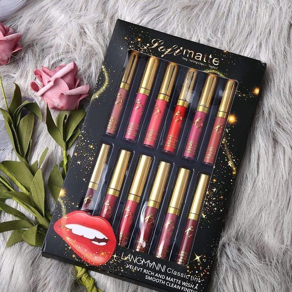 12Pcs/Set Velvet Matte Liquid Lipstick Makeup Classic - Picture 5 of 7
